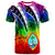 Guam T Shirt Tropical Leaf Rainbow Color Unisex Rainbow Color - Polynesian Pride