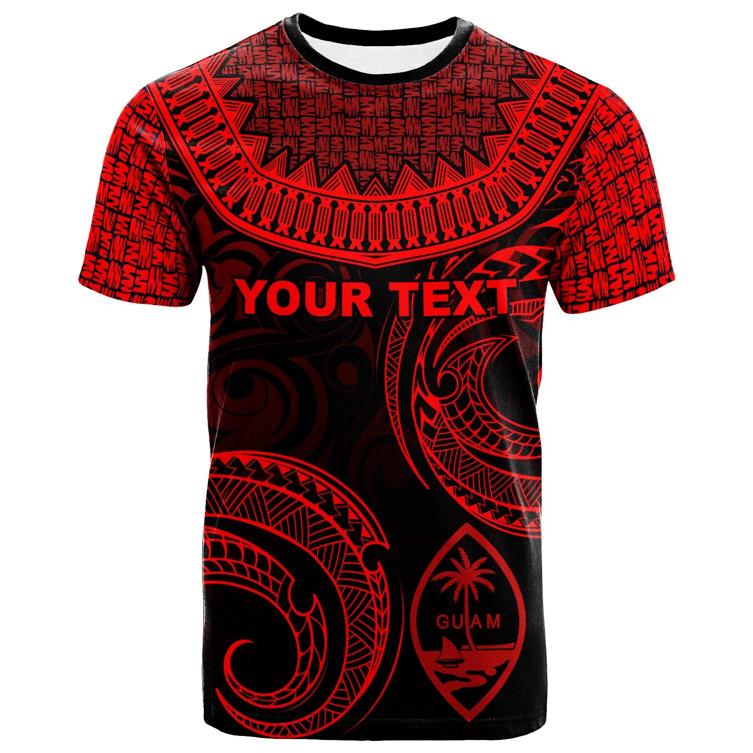 Guam Custom T Shirt Unique Serrated Texture Red Unisex Red - Polynesian Pride