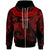Guam Zip Hoodie Palm Leaf Texture Red Unisex Red - Polynesian Pride