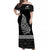 (Custom Personalised) New Zealand Off Shoulder Long Dress Maori Pattern Silver Fern Black LT13 Women Black - Polynesian Pride
