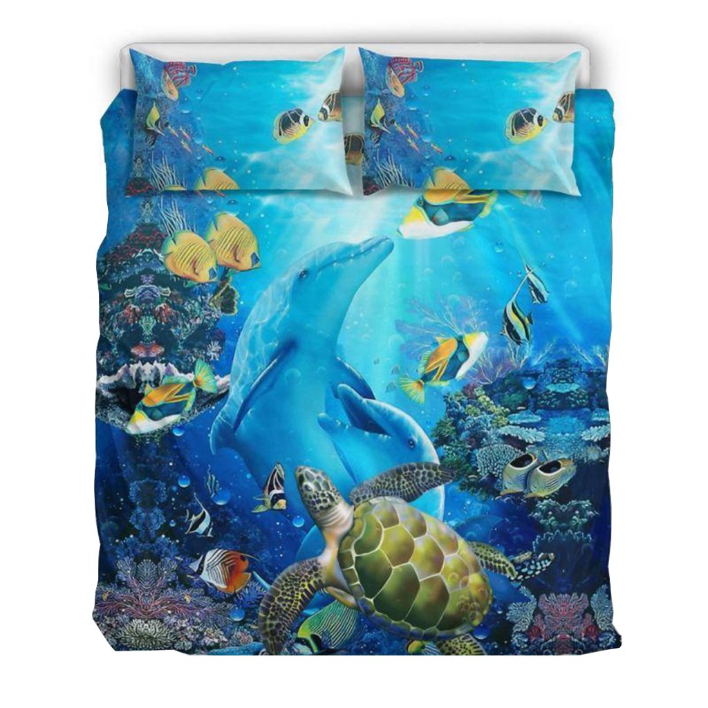 Hawaii Duvet Cover Set - Dolphin & Turtle - Polynesian Pride