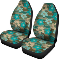 Hawaii Car Seat Covers - Hibiscus With Camo Style - C1 Universal Fit Black - Polynesian Pride