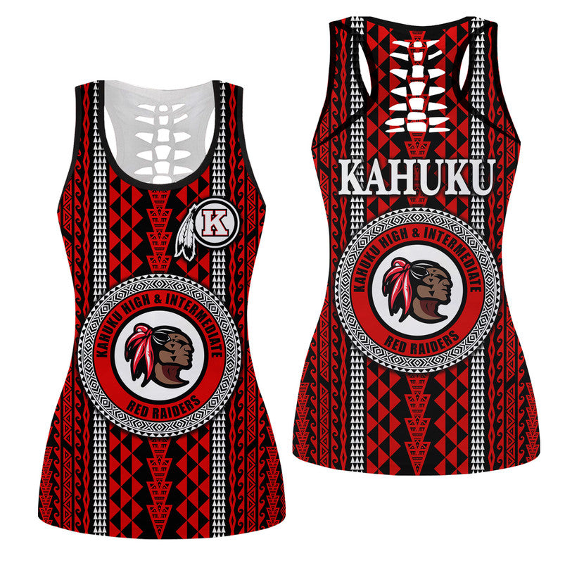 Hawaii Kahuku School Hollow Tank Top Kahuku High School Simple Style LT8 Female Red - Polynesian Pride