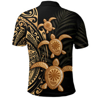 Polynesian Turtle Polo Shirt Honu Family Gold LT4 - Polynesian Pride