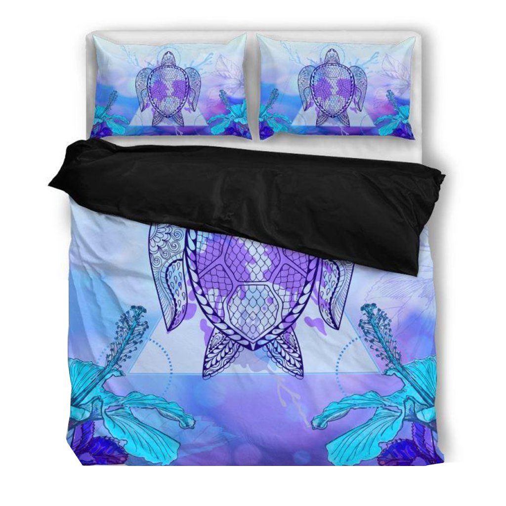 Hawaii Duvet Cover Set - Hawaii Turtle And Hibiscus 02 - Polynesian Pride