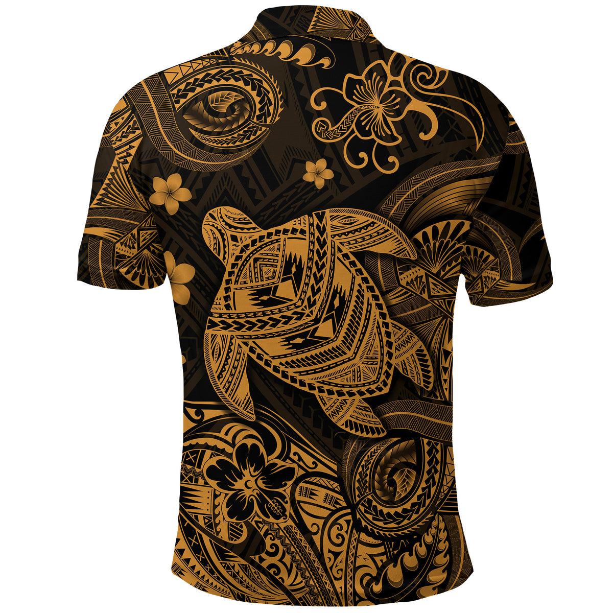 Hawaii Turtle Polynesian Polo Shirt Plumeria Flower Unique Style Gold LT8 - Polynesian Pride