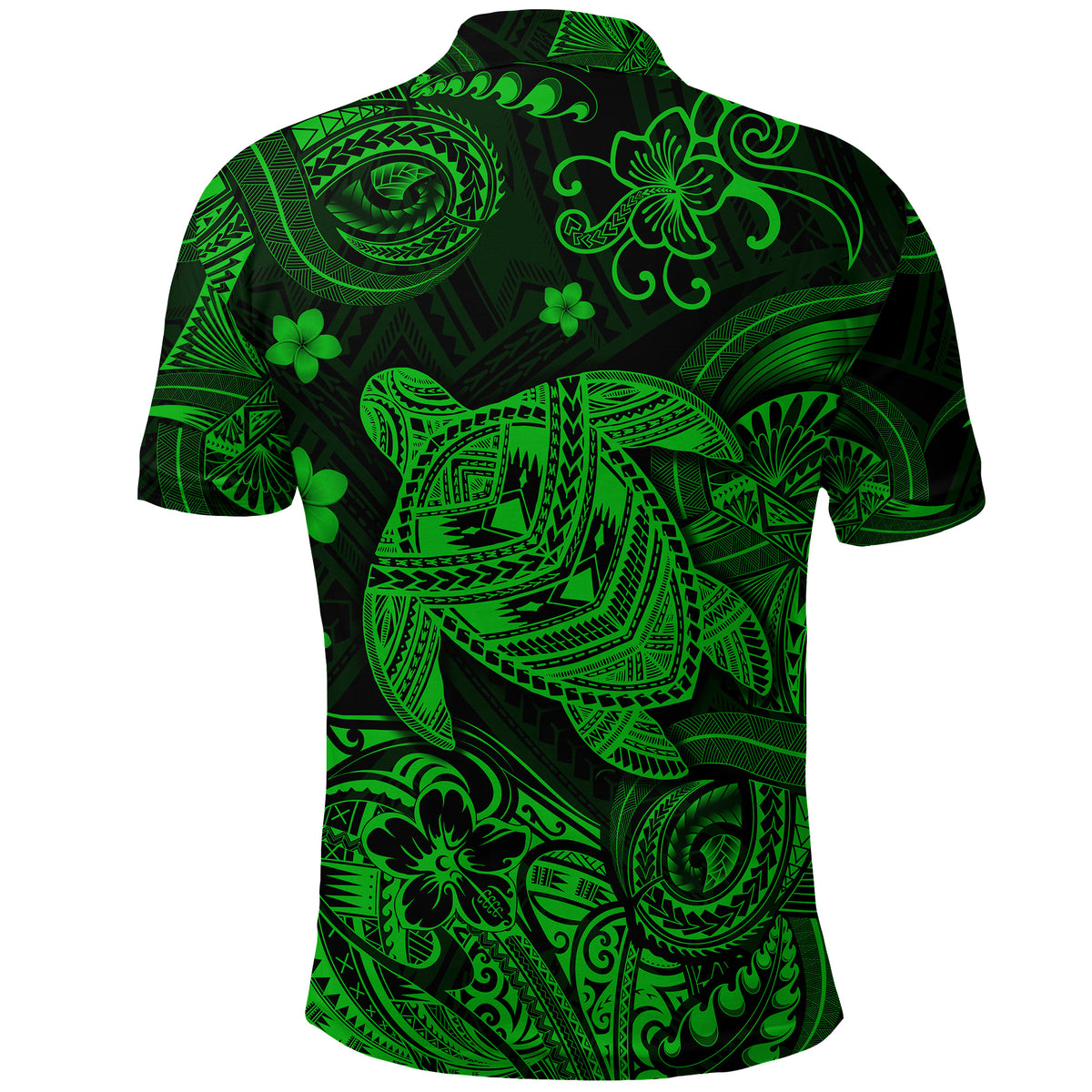 Hawaii Turtle Polynesian Polo Shirt Plumeria Flower Unique Style Green LT8 - Polynesian Pride