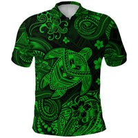 Hawaii Turtle Polynesian Polo Shirt Plumeria Flower Unique Style Green LT8 - Polynesian Pride