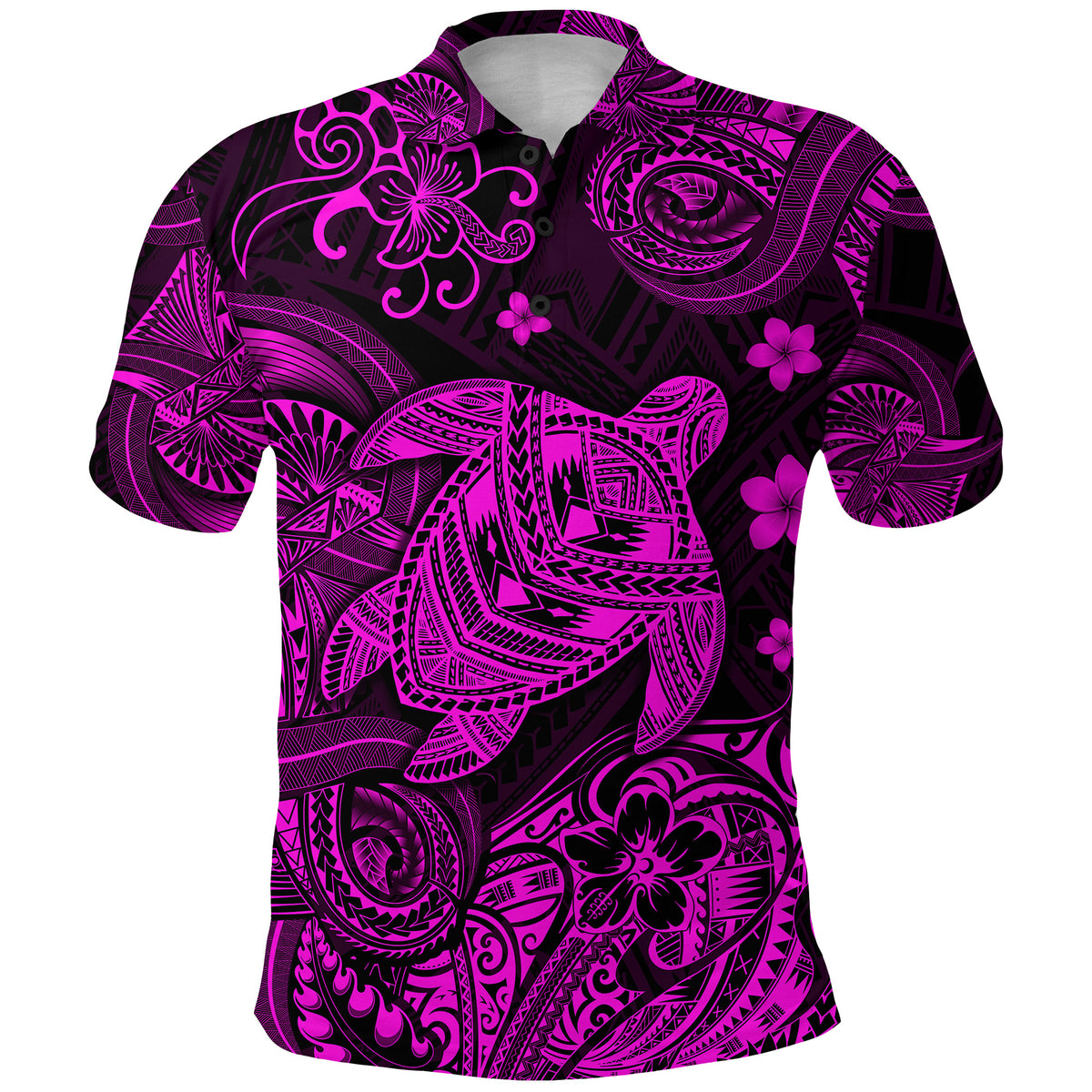 Hawaii Turtle Polynesian Polo Shirt Plumeria Flower Unique Style Pink LT8 - Polynesian Pride