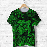 Hawaii Turtle Polynesian T Shirt Plumeria Flower Unique Style Green LT8 - Polynesian Pride