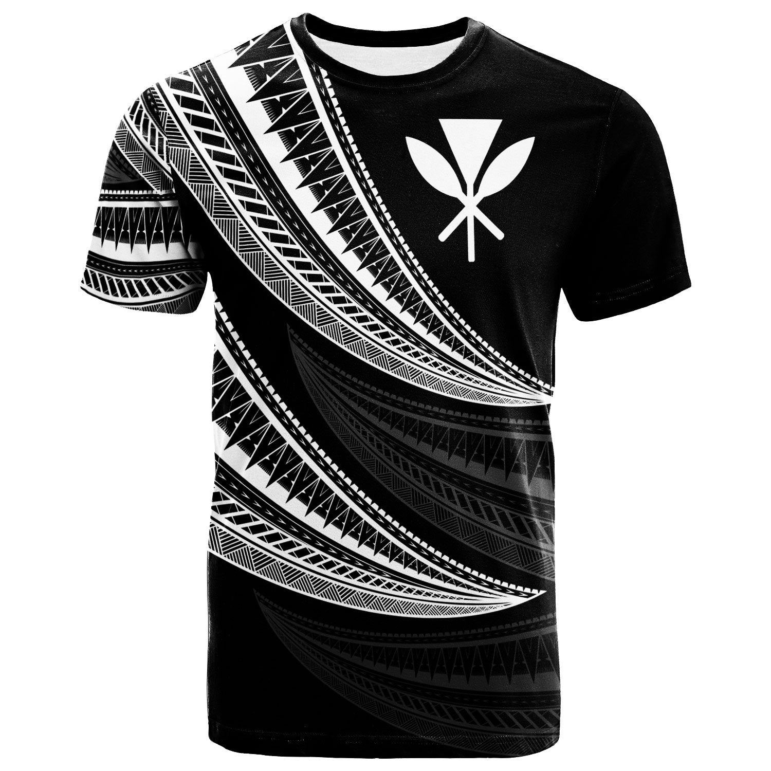 Hawaii Custom T Shirt Wave Pattern Alternating White Color Unisex White - Polynesian Pride