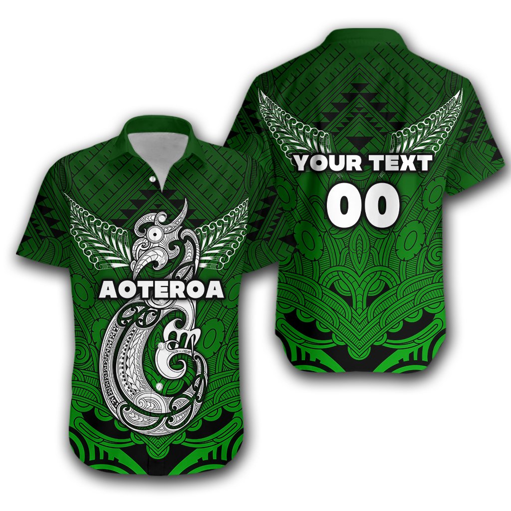 (Custom Personalised) Maori Aotearoa Manania Hawaiian Shirt Simple Sport Style - Green LT16 Unisex Green - Polynesian Pride