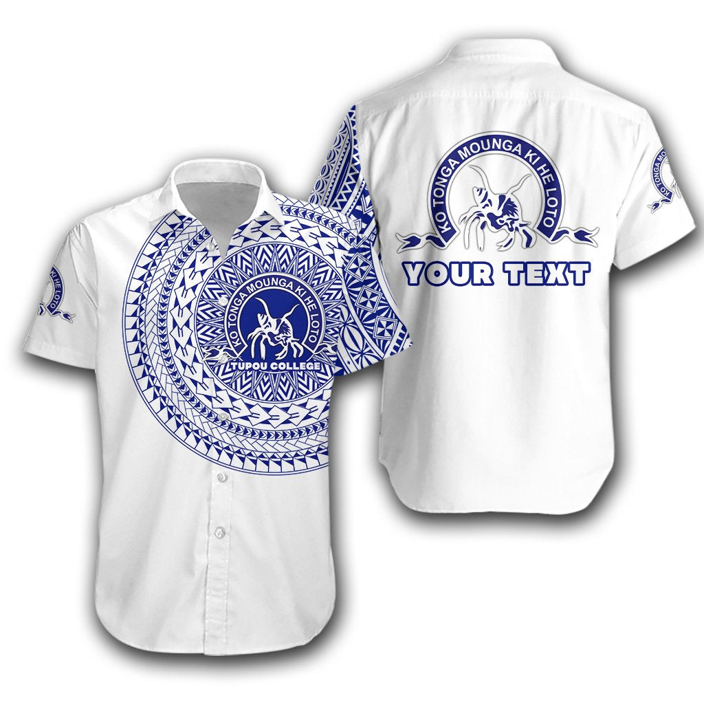 (Custom Personalised) Kolisi Ko Tupou College Tonga Hawaiian Shirt Tattoo Style Unisex White - Polynesian Pride
