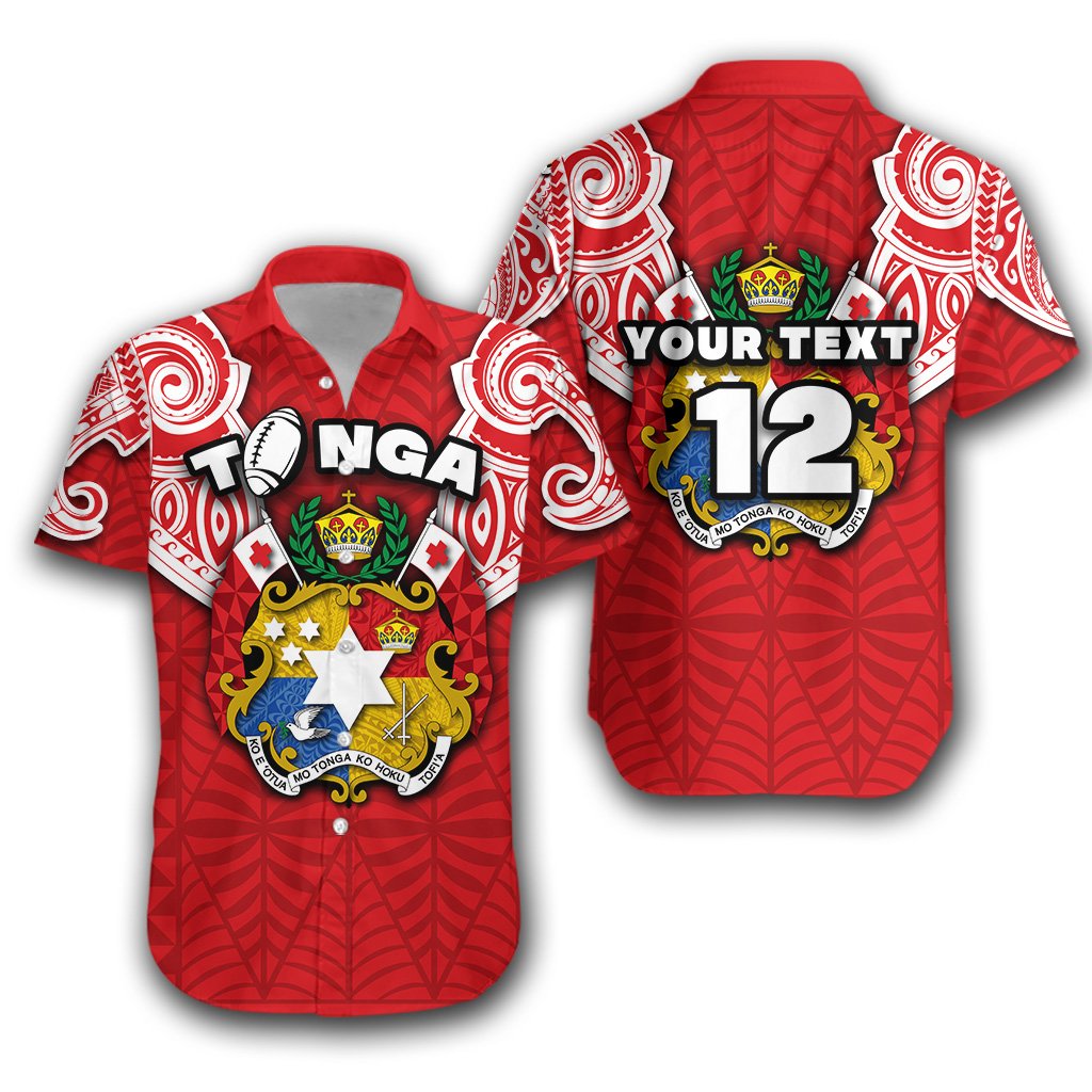 (Custom Personalised) Tonga Rugby Hawaiian Shirt Royal Style Unisex Red - Polynesian Pride