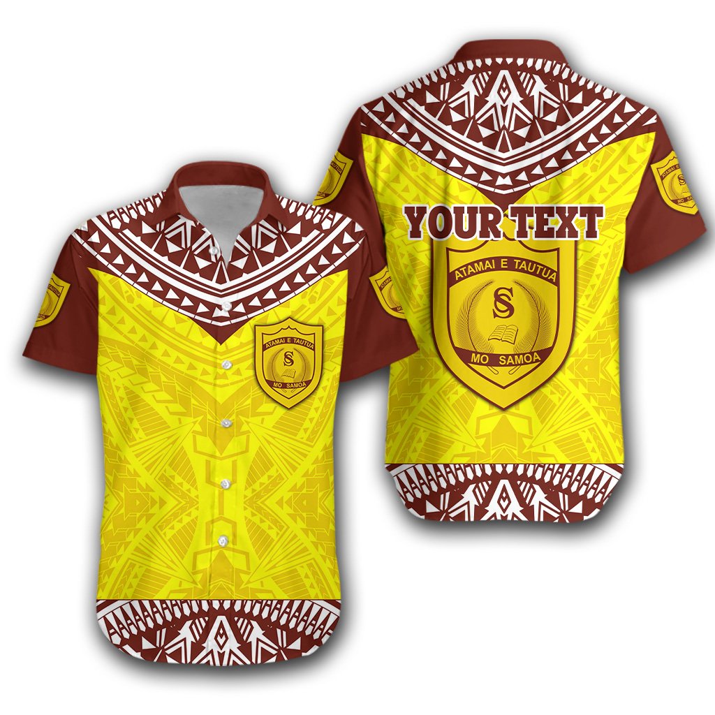 (Custom Personalised) Samoa College Hawaiian Shirt Polynesian Sport Style Unisex Yellow - Polynesian Pride