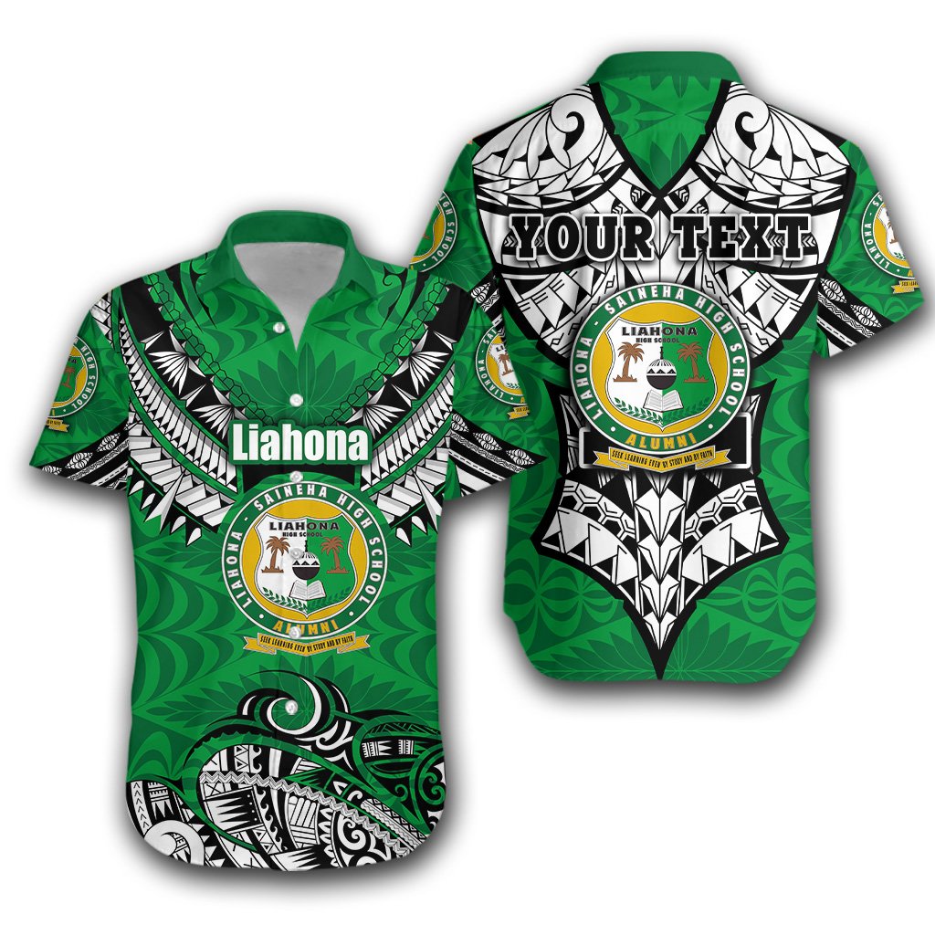 (Custom Personalised) Liahona Tonga Hawaiian Shirt Polynesian Style Version 2 Unisex Green - Polynesian Pride