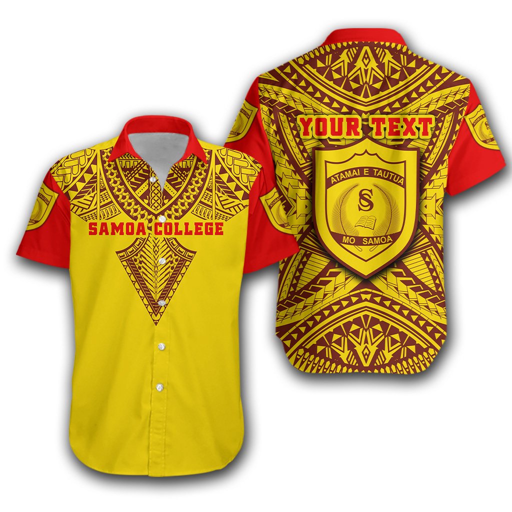 (Custom Personalised) Samoa College Hawaiian Shirt Tattoo Sport Style Unisex Yellow - Polynesian Pride