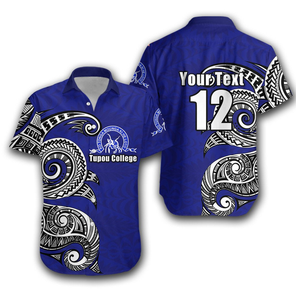 (Custom Personalised) Kolisi Ko Tupou College Tonga Hawaiian Shirt Polynesian Waves Style Unisex Blue - Polynesian Pride