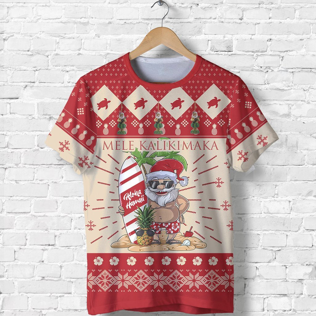 Hawaiian Christmas T Shirt Aloha Hawaii Mele Kalikimaka K5 Unisex Red - Polynesian Pride