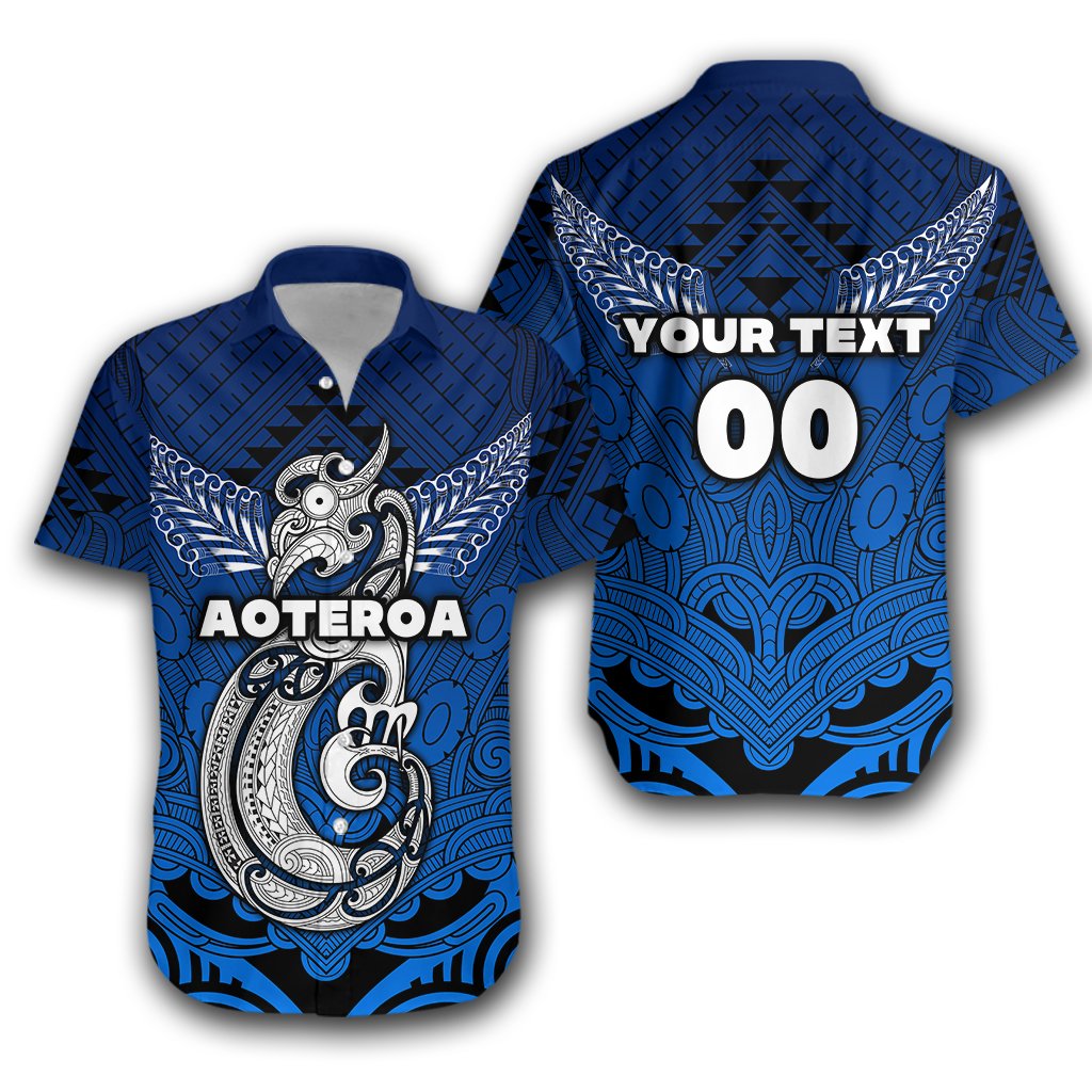 (Custom Personalised) Maori Aotearoa Manania Hawaiian Shirt Simple Sport Style LT16 Unisex Blue - Polynesian Pride