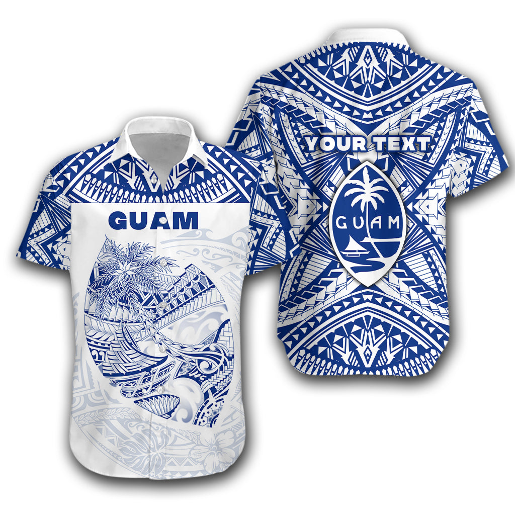 (Custom Personalised)Guam Rugby Hawaiian Shirt Polynesian Patterns - Blue LT16 Unisex Blue - Polynesian Pride