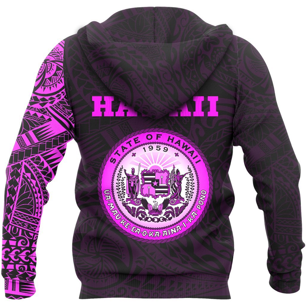 Hawaii Hoodie Seal Polynesian Tattoo Style Pink - Polynesian Pride
