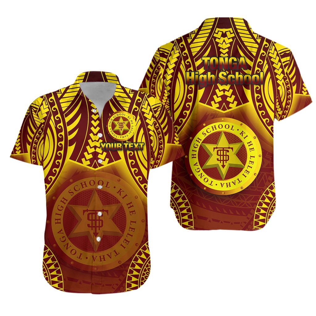 (Custom Personalised) Tonga High School Hawaiian Shirt Simple Polynesian Unisex Brown - Polynesian Pride