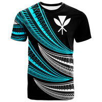 Hawaii Custom T Shirt Wave Pattern Alternating Unisex Black - Polynesian Pride