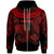 Hawaii Zip Hoodie Palm Leaf Texture Red Unisex Red - Polynesian Pride