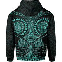 Polynesian Tattoo All Over Print Hoodie Turquoise - Polynesian Pride