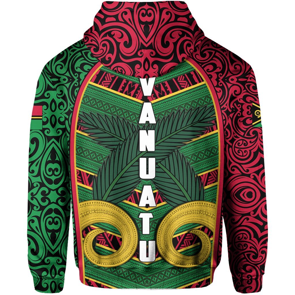 Vanuatu All Over Hoodie Pig Tusk Polynesian Coat of Arms - Polynesian Pride