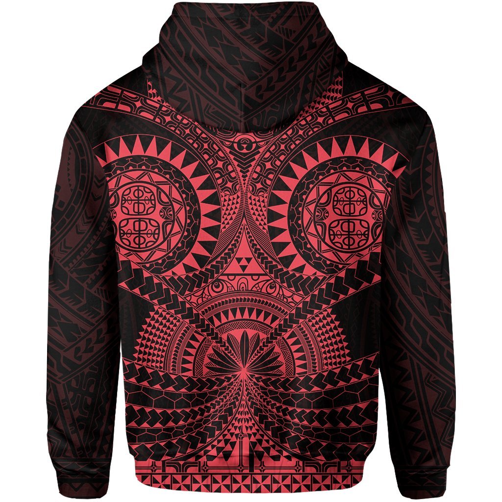 Polynesian Tattoo All Over Print Hoodie Red - Polynesian Pride