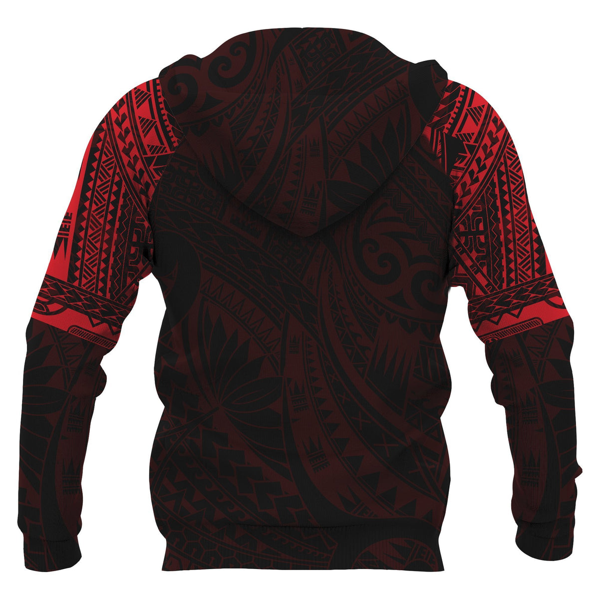 Hei Matau Maori Tattoo All Over Hoodie Red - Polynesian Pride