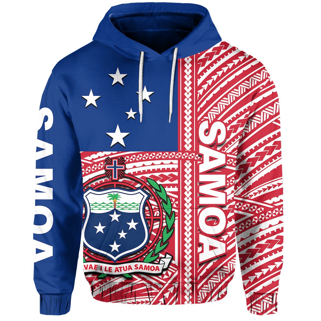 Samoa Flag Polynesian Hoodie Unisex Red - Polynesian Pride