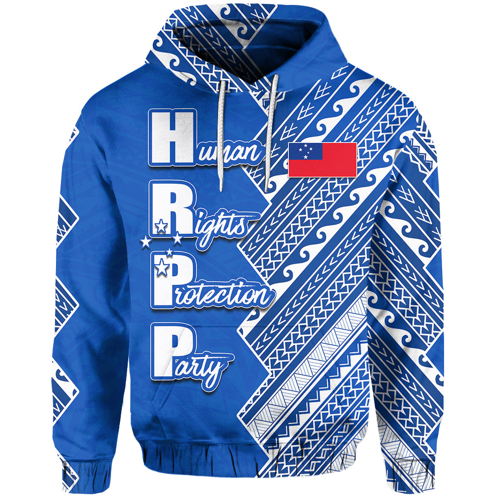 HRPP Samoa Hoodie Half Style LT6 Unisex Blue - Polynesian Pride