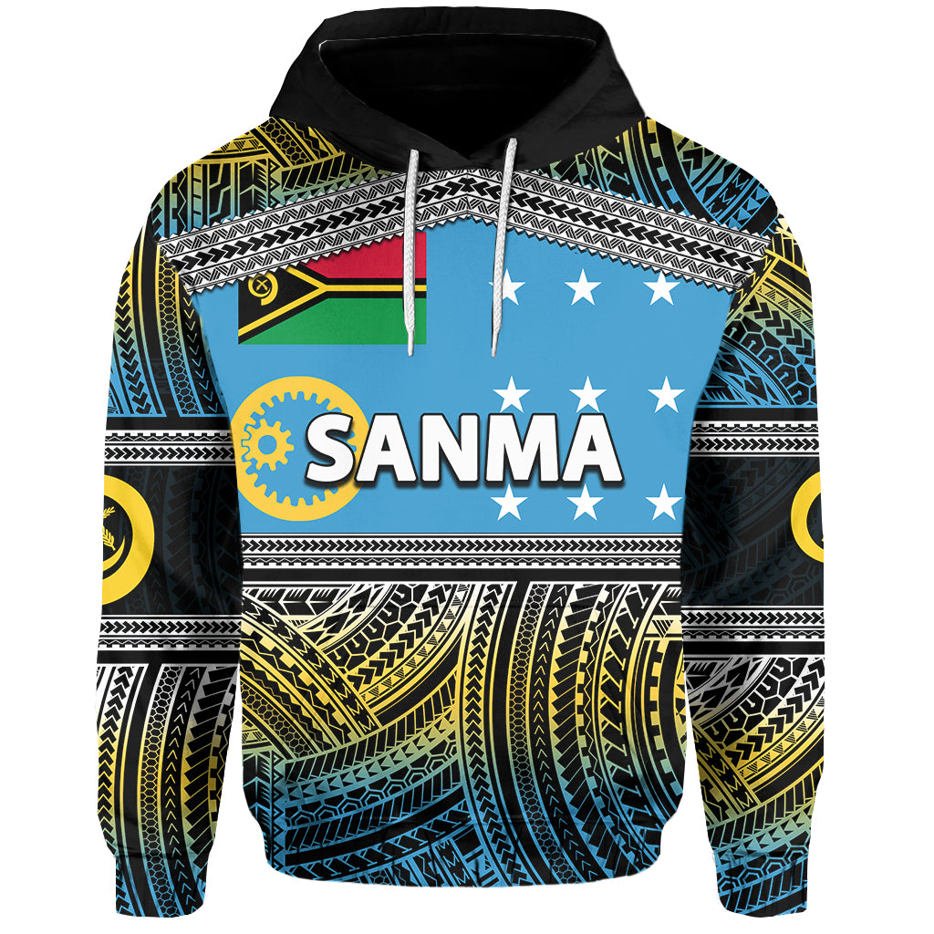 Sanma Day Hoodie of Vanuatu Polynesian Patterns LT6 Blue - Polynesian Pride