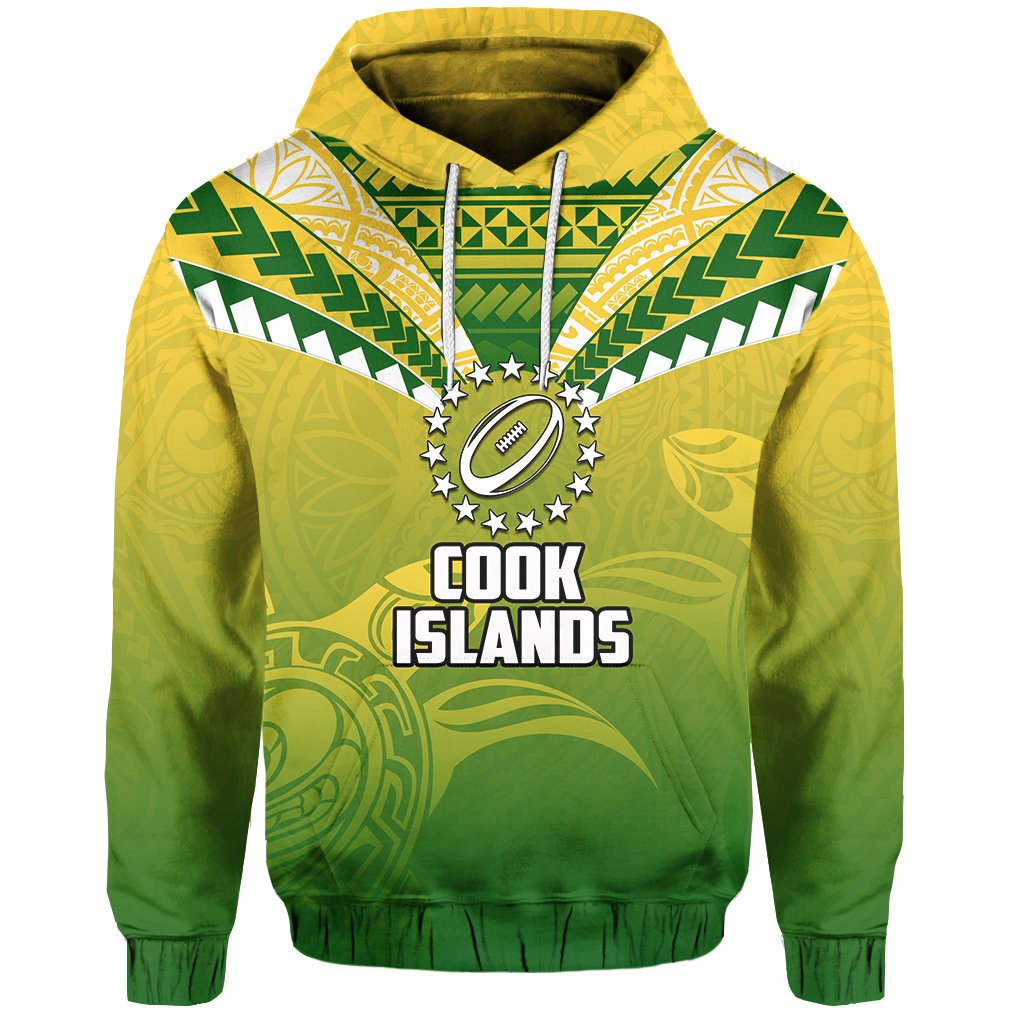 Cook Islands Rugby Simple Polynesian Hoodie Unisex Green - Polynesian Pride