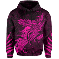 Polynesian Tropic Hula Girl Hibiscus Hawaii Hoodie Pink - Polynesian Pride