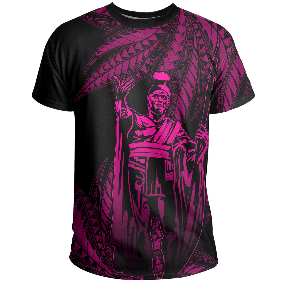 Hawaii King Polynesian T Shirt Durk Style Pink - Polynesian Pride