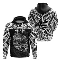 Guam Rugby Hoodie Polynesian Patterns Black LT16 - Polynesian Pride