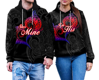 Valentine Day Guam Couple Hoodie Heart Tribal LT12 - Polynesian Pride