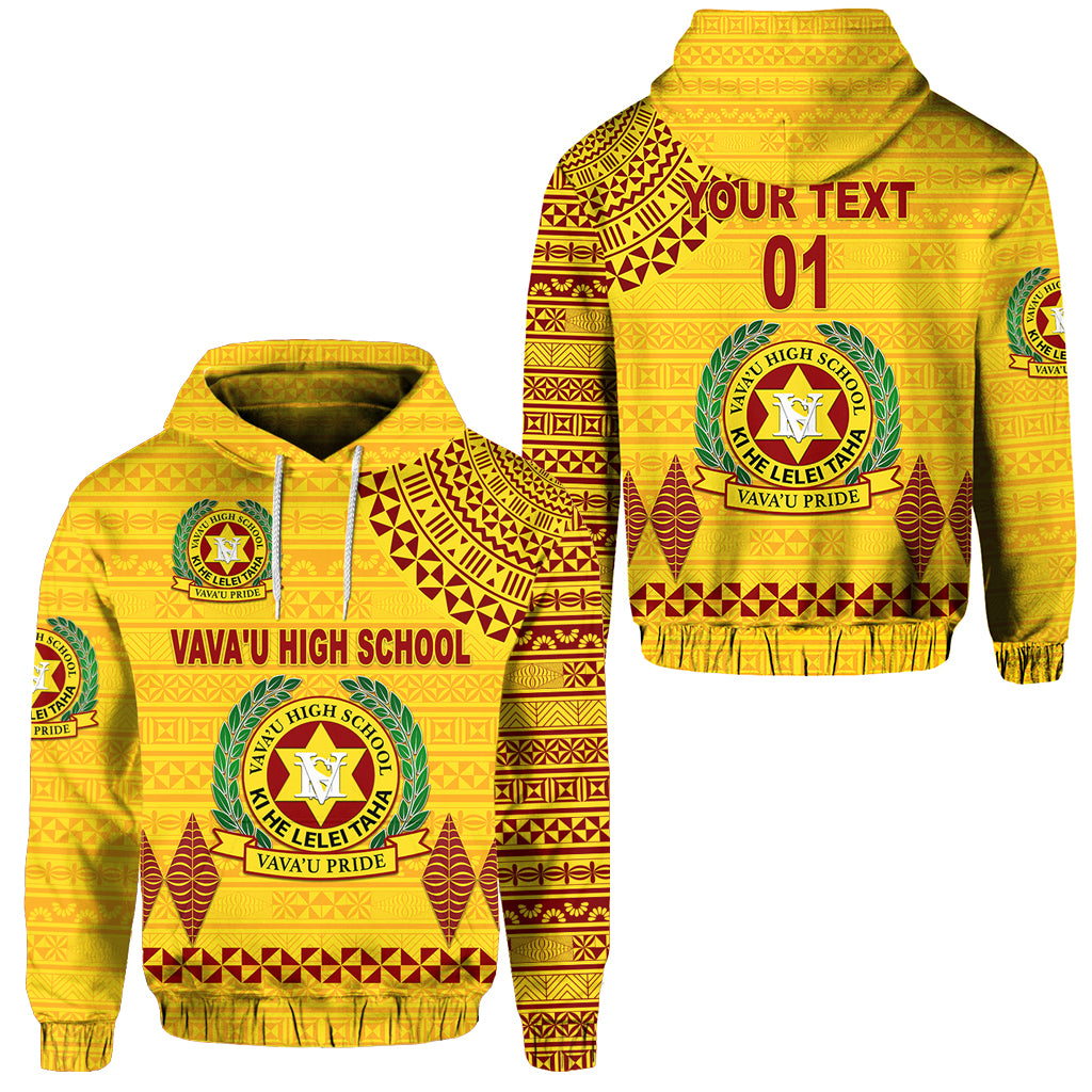 Custom Tonga Vavau High School Hoodie Simple Style Yellow, Custom Text and Number LT8 Unisex Yellow - Polynesian Pride