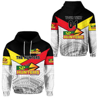 Custom Papua New Guinea SP Hunters Hoodie Rugby Original Style White, Custom Text and Number LT8 White - Polynesian Pride