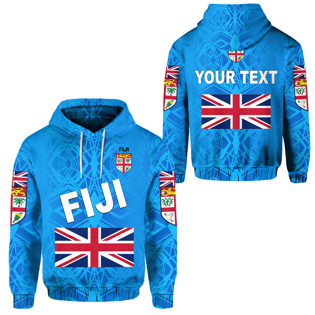 Custom Fiji Day Hoodie Flag Vibes LT8 Blue - Polynesian Pride