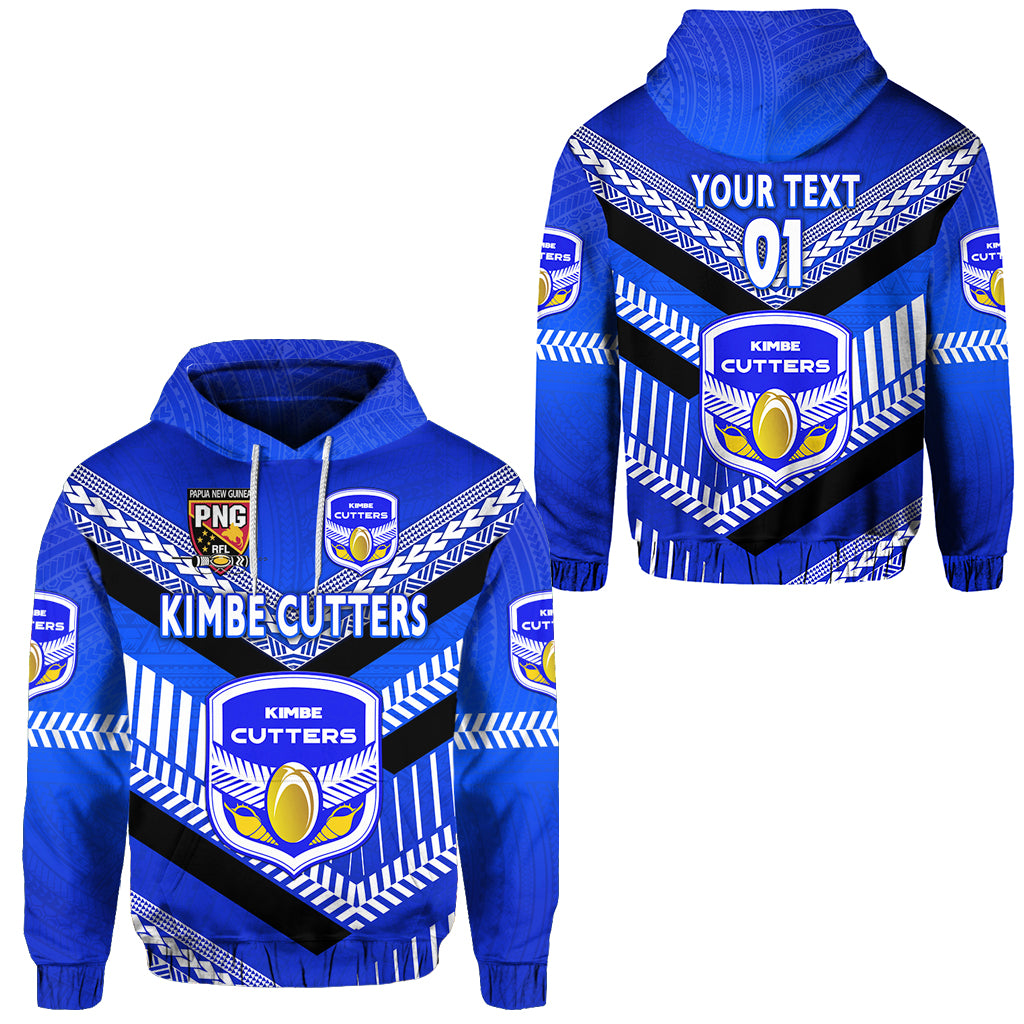 Custom Papua New Guinea Kimbe Cutters Hoodie Rugby Blue, Custom Text and Number LT8 Unisex Blue - Polynesian Pride