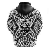 Custom Guam Rugby Zip Hoodie Polynesian Patterns Black LT16 - Polynesian Pride