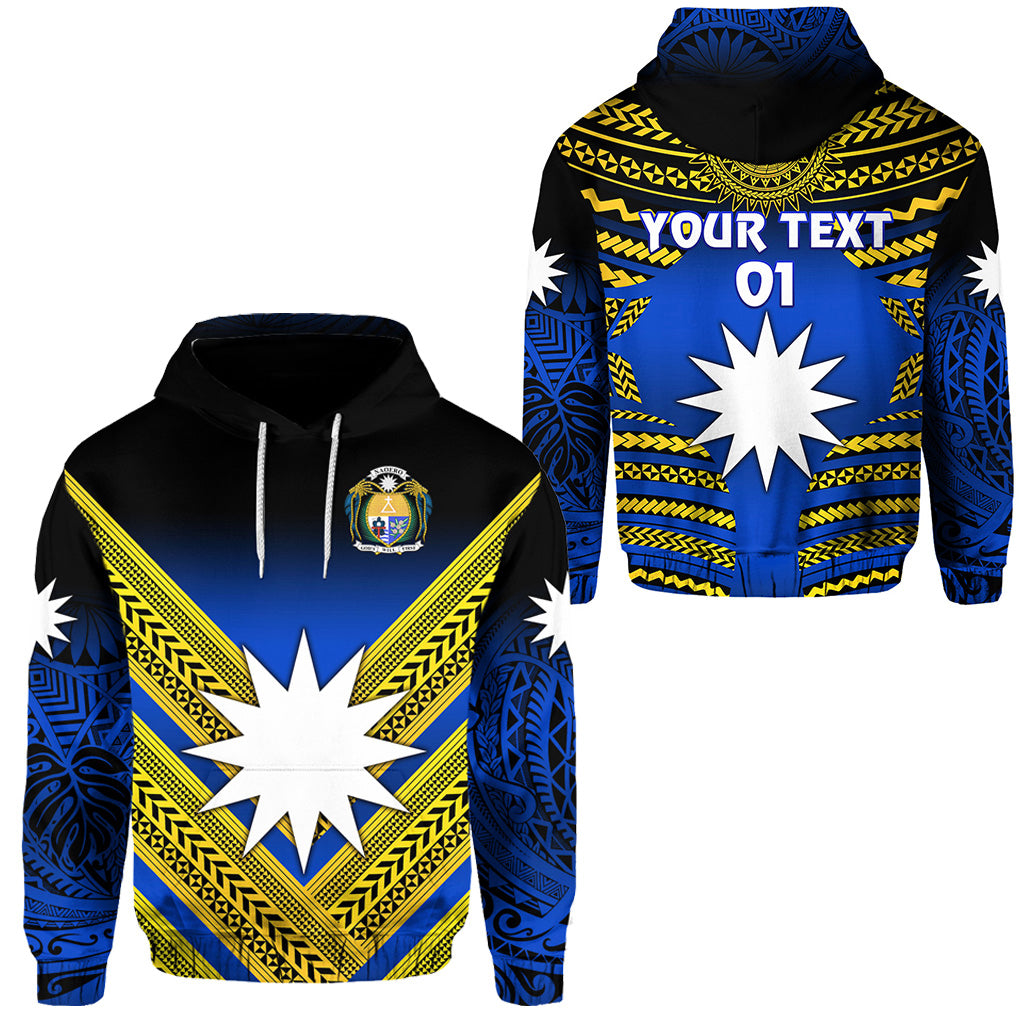 custom-personalised-nauru-polynesian-flag-hoodie-creative-style-gradient-blue-custom-text-and-number