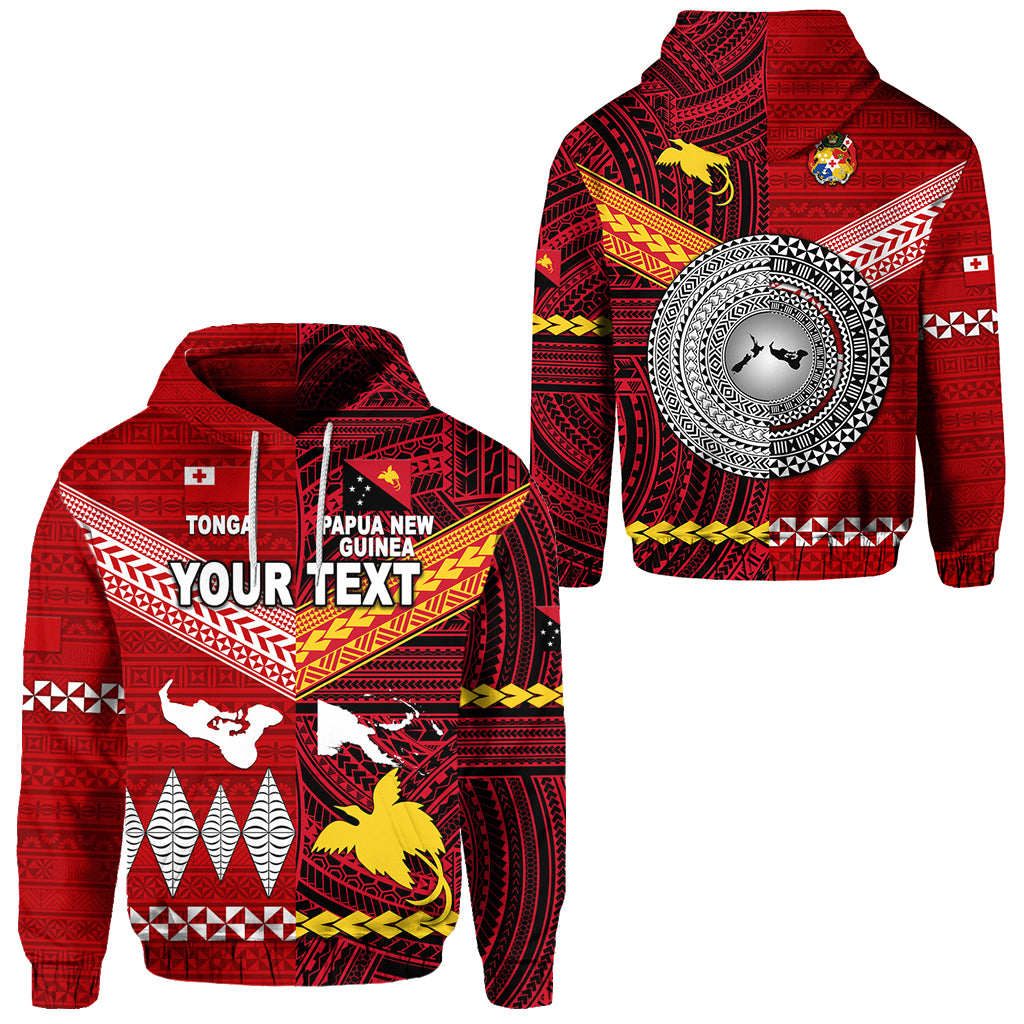 Custom Papua New Guinea Tonga Hoodie Polynesian Together Bright Red LT8 Unisex Red - Polynesian Pride