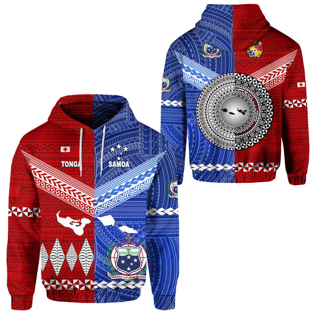 Tonga and Samoa Together Hoodie Unique Style LT8 Unisex Red - Polynesian Pride