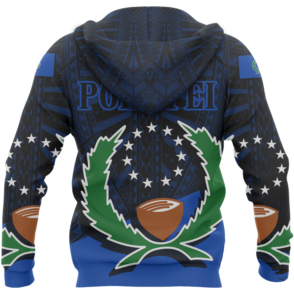 Pohnpei Hoodie Pohnpie Flag Special Black Version Z2 - Polynesian Pride